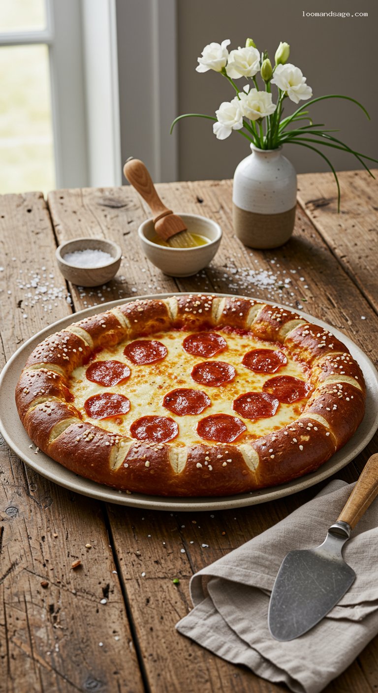Copycat Little Caesars Pretzel Crust Pepperoni Pizza