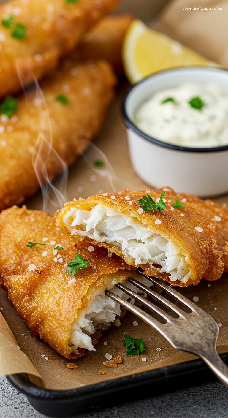 Copycat Long John Silver’s Crispy Batter-Dipped Fish – Closeup