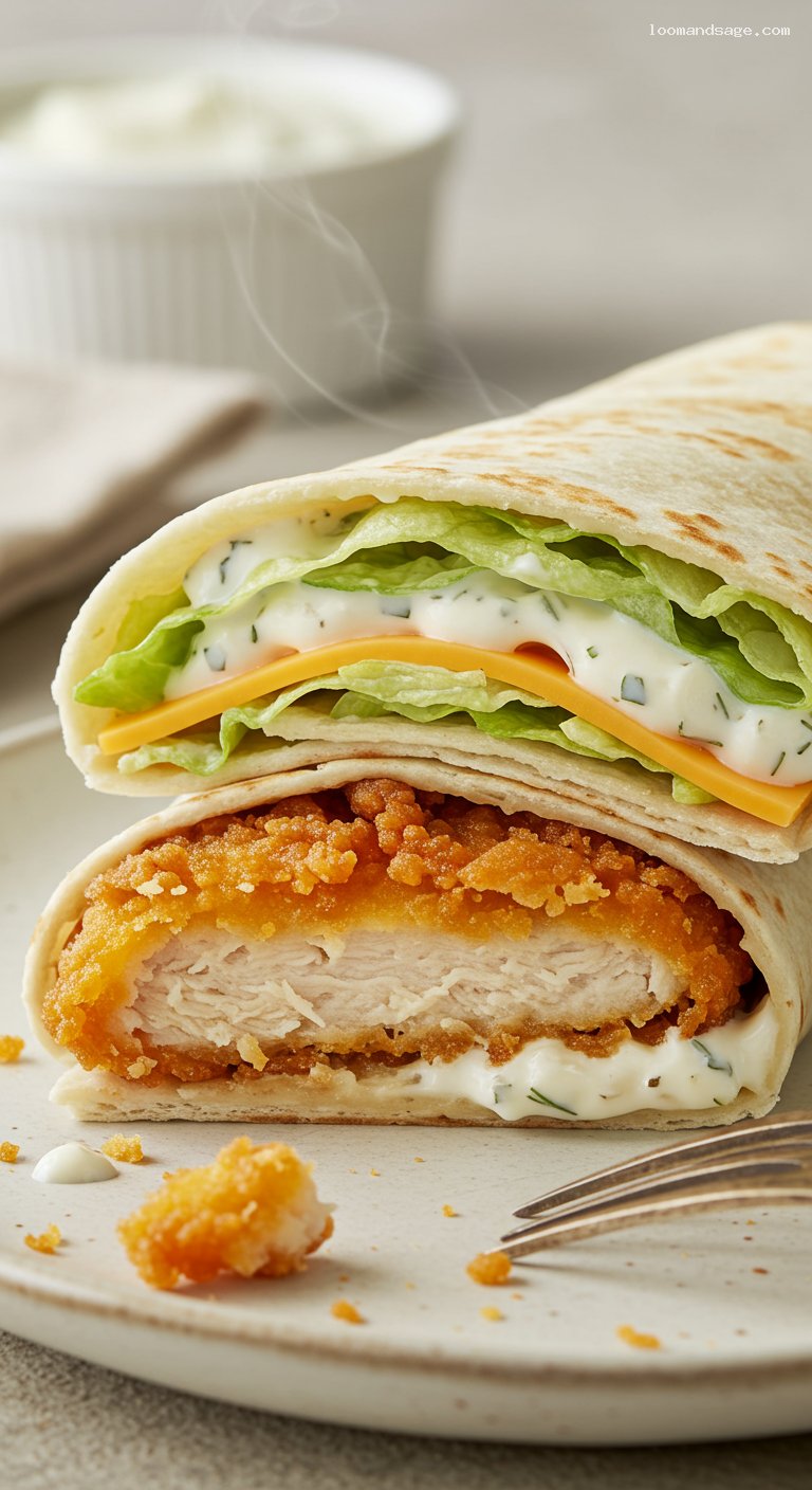 Copycat McDonald’s Ranch Snack Wrap – Closeup