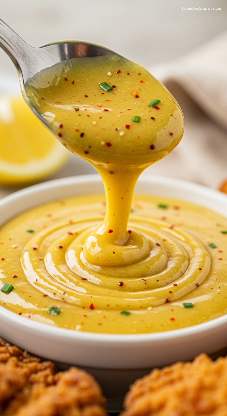 Copycat Popeyes Mardi Gras Mustard Sauce – Closeup