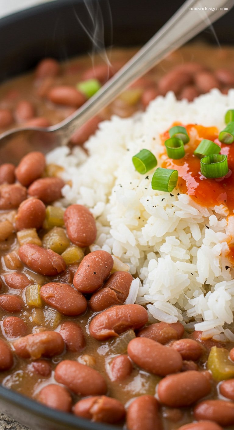 Copycat Popeyes Red Beans and Rice – Closeup