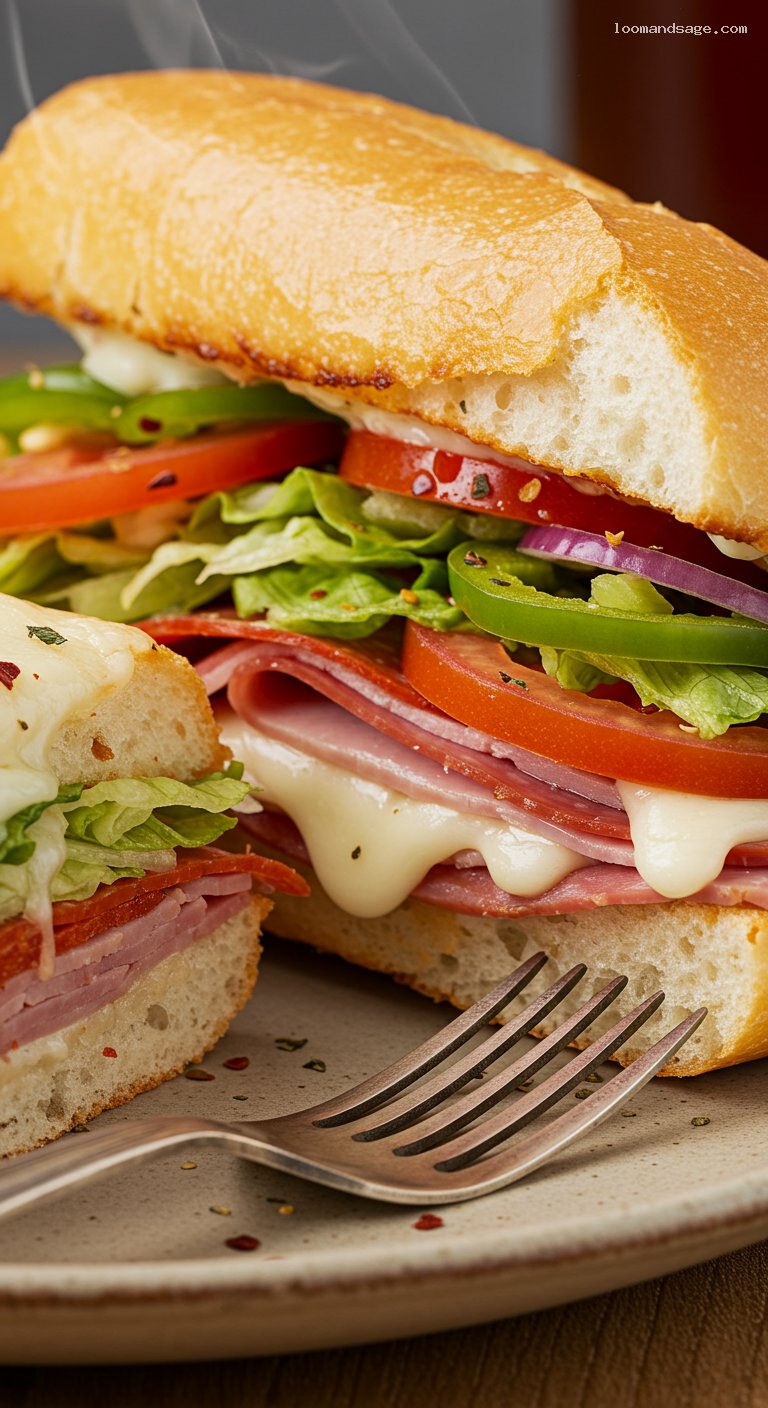 Copycat Quiznos Classic Italian Sub Sandwich – Closeup