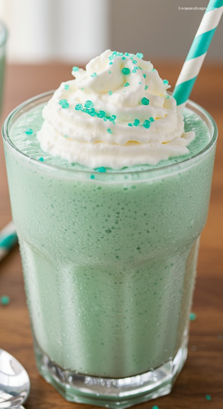Copycat Shamrock Shake (Vanilla-Mint Milkshake) – Closeup