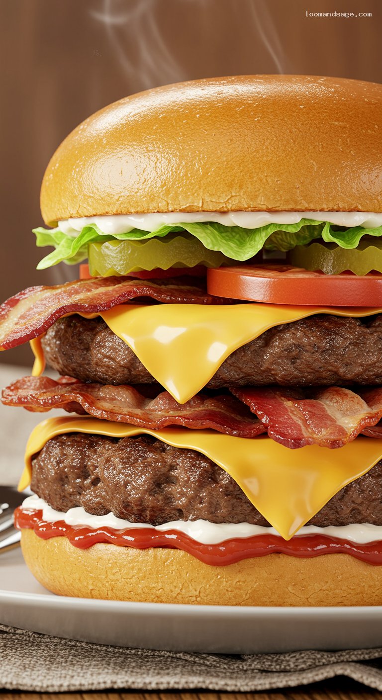 Copycat Sonic Bacon Double Cheeseburger Recipe – Closeup