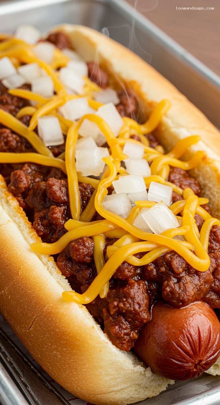Copycat Sonic Footlong Chili Cheese Coney – Closeup
