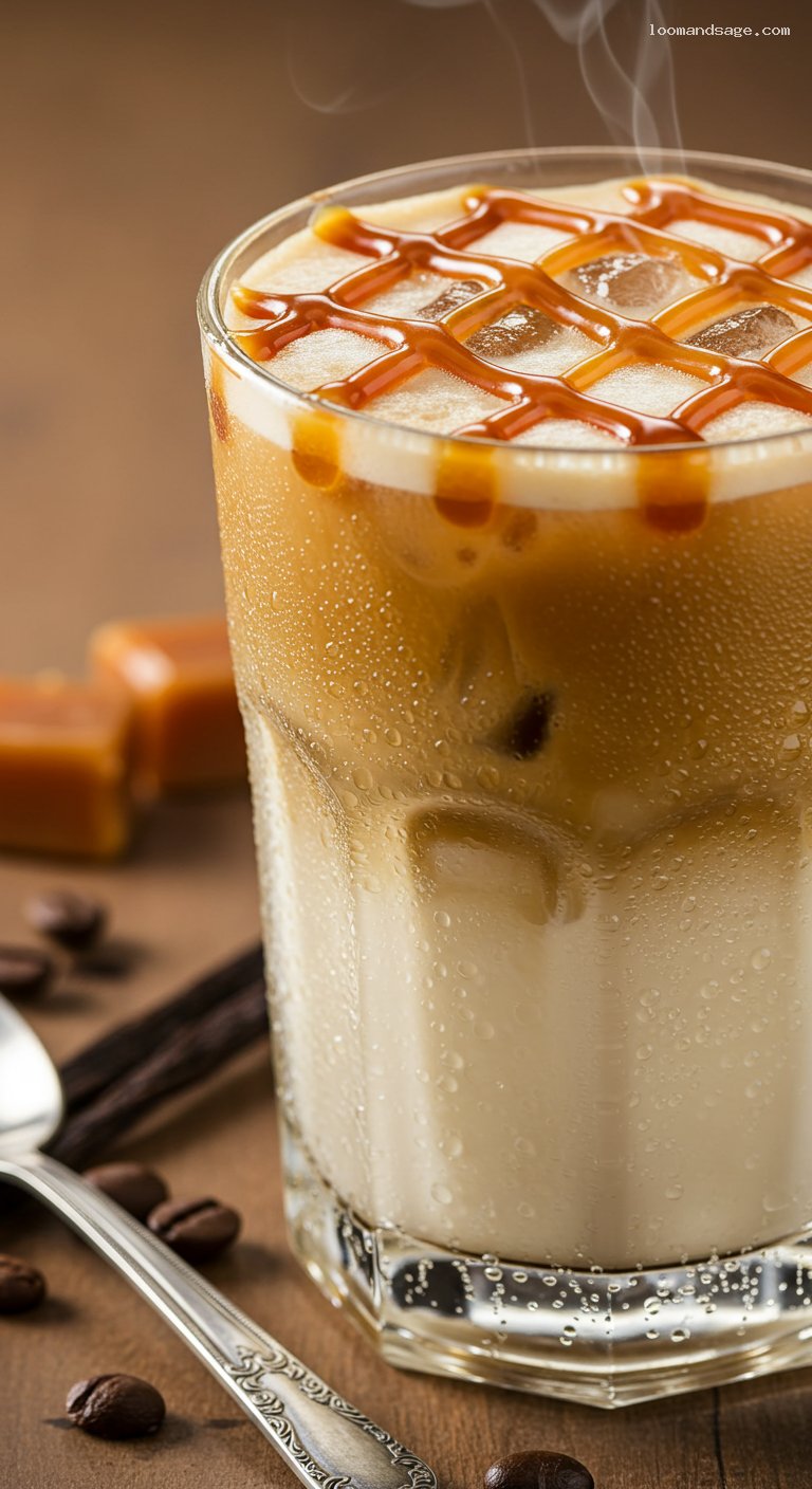 Copycat Starbucks Iced Caramel Macchiato – Closeup