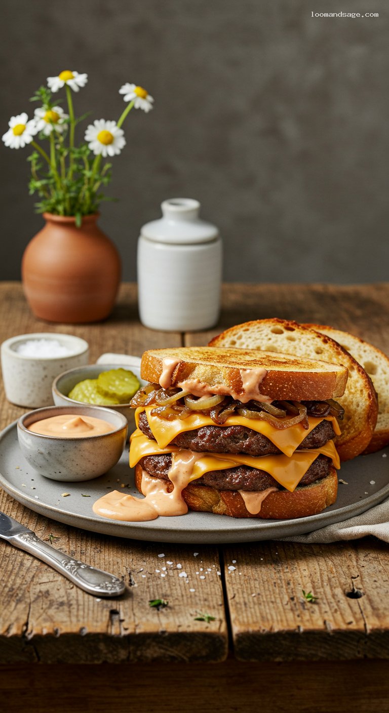 Copycat Steak ’n Shake Frisco Melt with Caramelized Onions