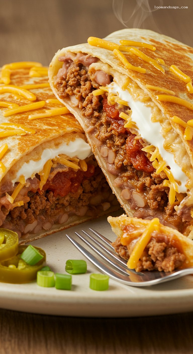 Copycat Taco Bell Beefy 5-Layer Burrito – Closeup