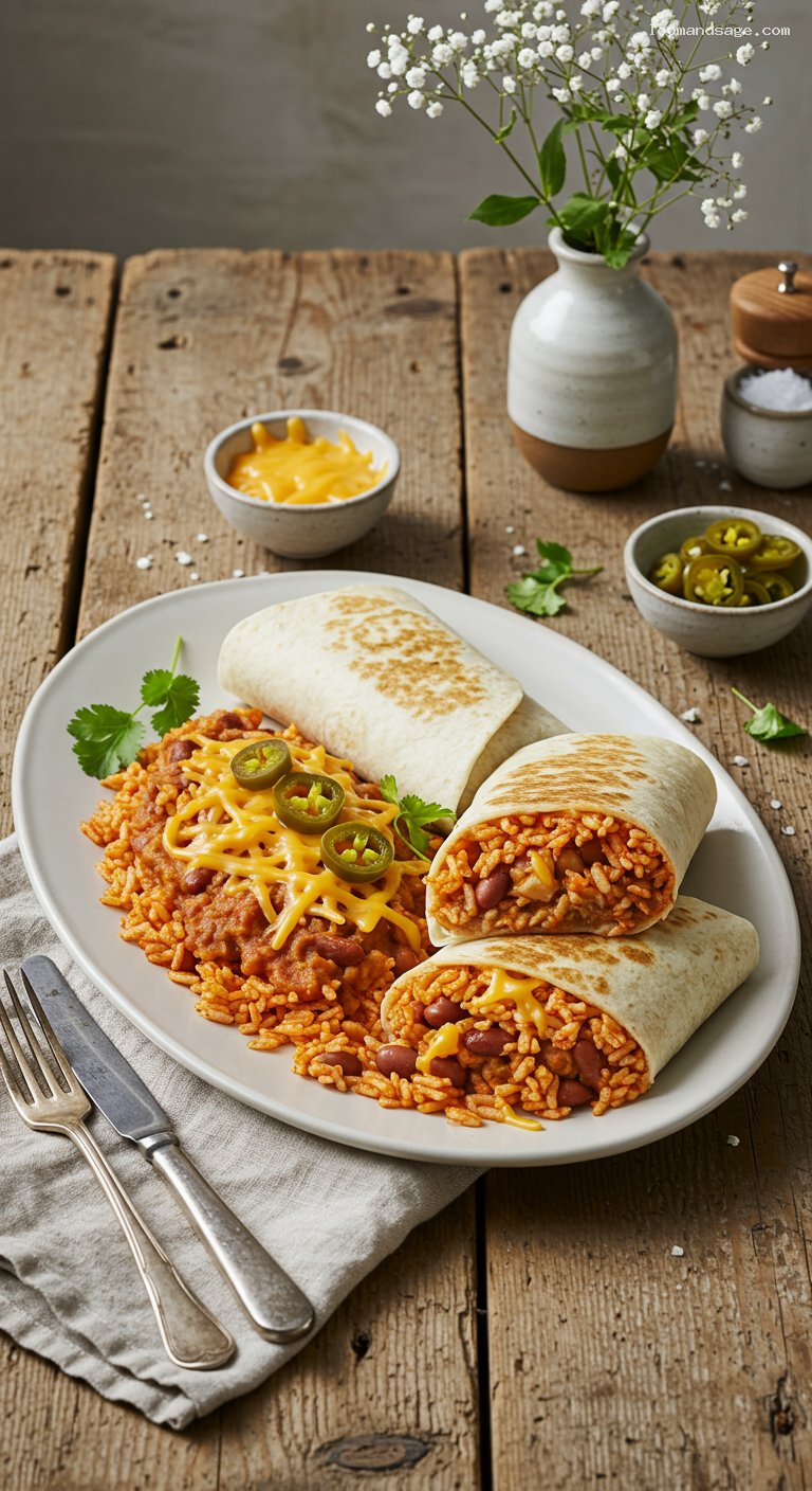 Copycat Taco Bell Cheesy Bean and Rice Burrito