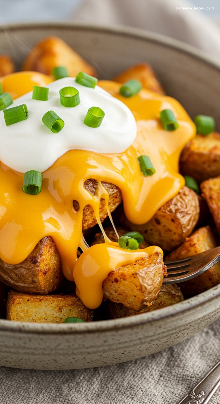 Copycat Taco Bell Cheesy Fiesta Potatoes – Closeup