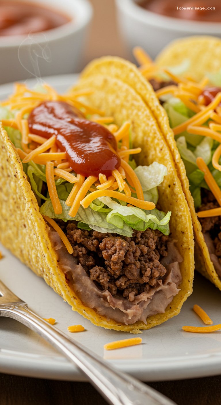 Copycat Taco Bell Double Decker Tacos – Closeup