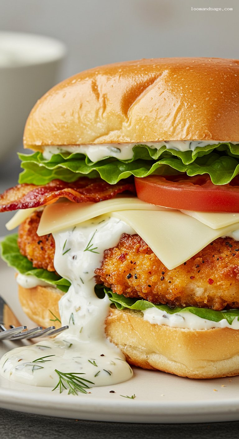 Copycat Wendy’s Asiago Ranch Chicken Club – Closeup