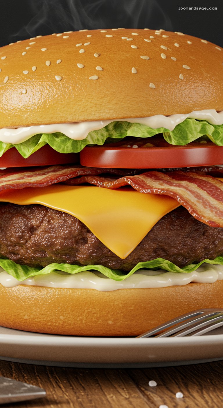 Copycat Wendy’s Junior Bacon Cheeseburger Recipe – Closeup