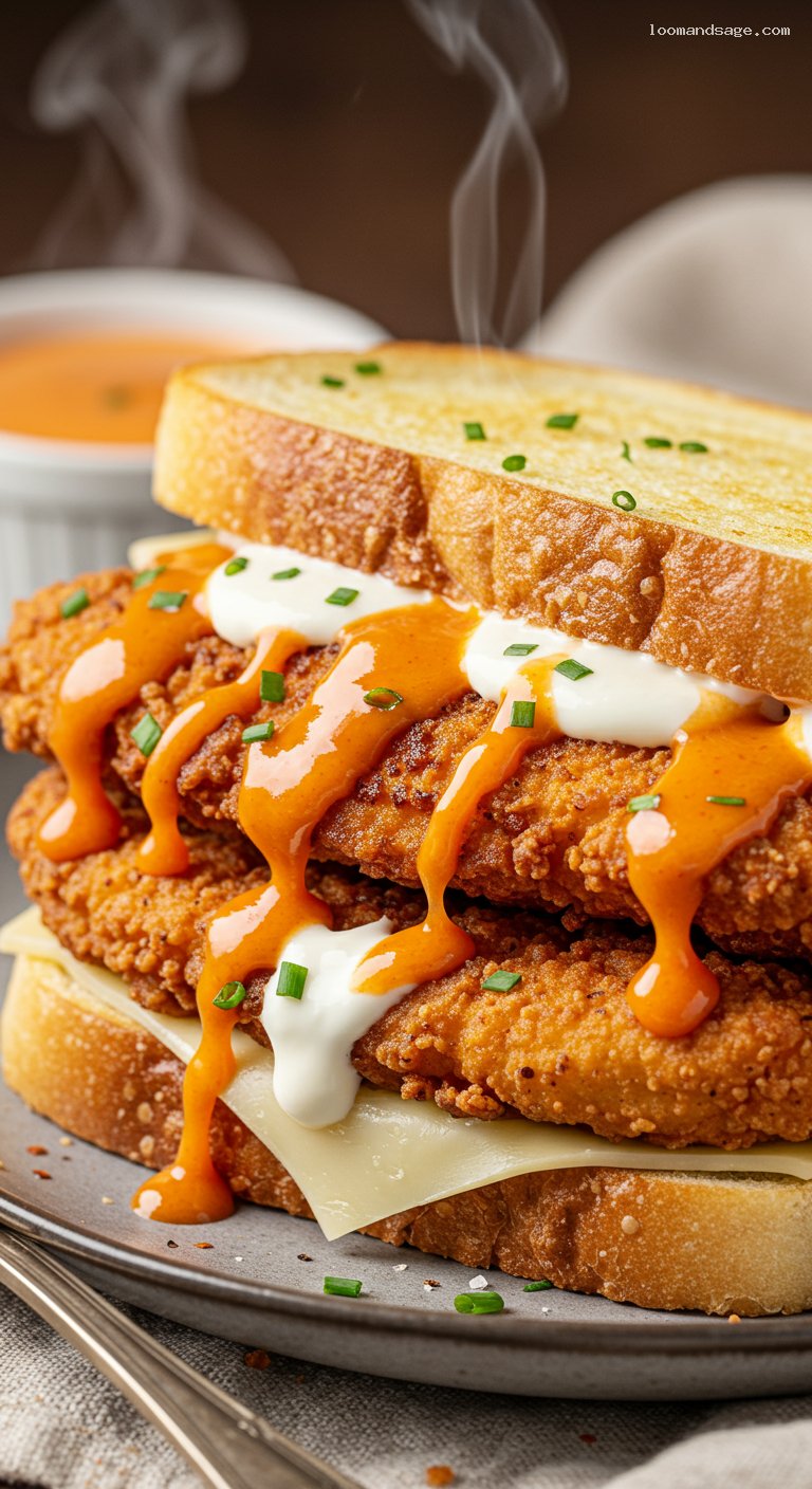 Copycat Zaxby’s Kickin’ Chicken Sandwich on Texas Toast – Closeup
