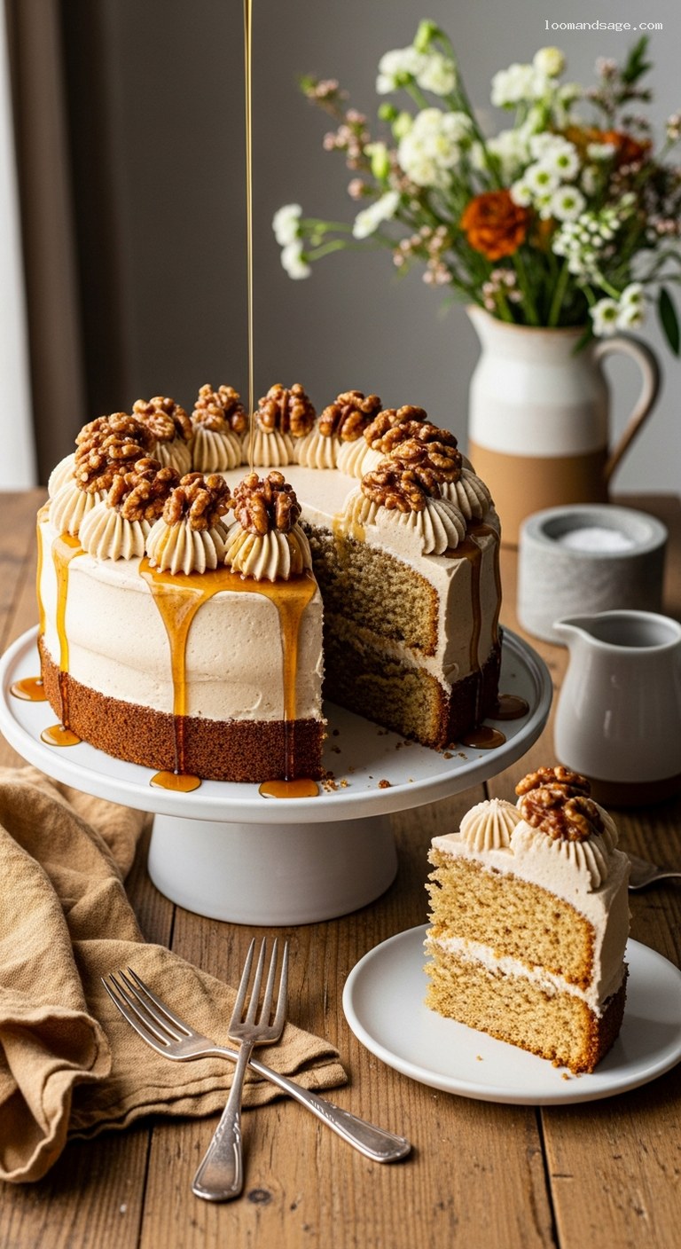 Cozy Maple Walnut Cake With Maple Cream Cheese Frosting