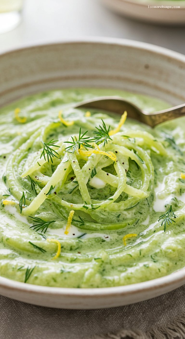 Creamy Dill Summer Squash Stew (Kapros Tökfőzelék) – Closeup