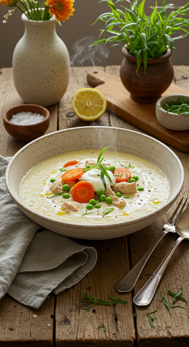 Creamy Tarragon Chicken Ragout Soup