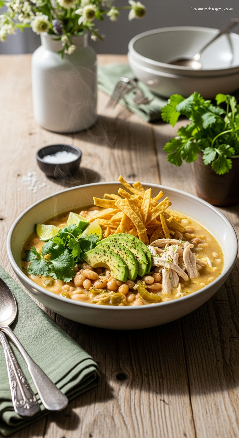 Creamy White Chicken Chili with Green Chiles