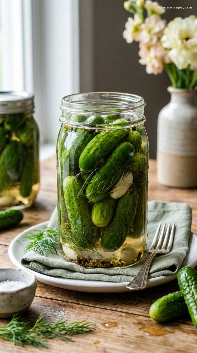 Crisp Dill and Garlic Pickled Pearl Cucumbers