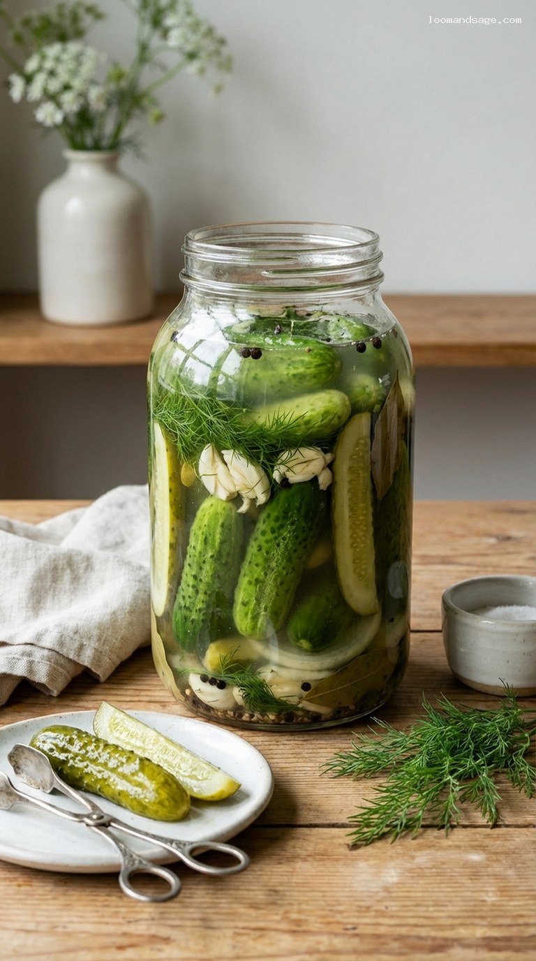Crisp Half-Sour Garlic Dill Pickles