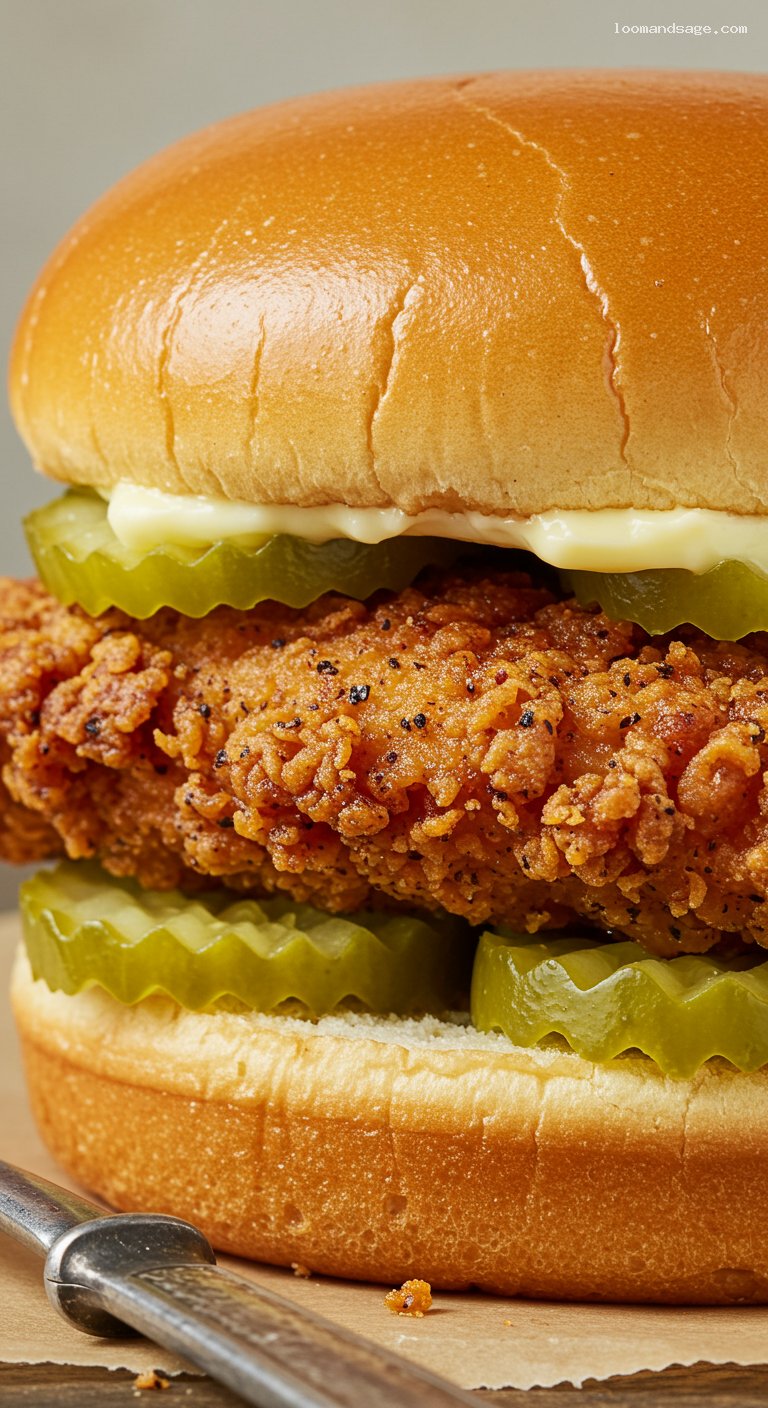 Crispy Chick-fil-A Style Chicken Sandwich – Closeup