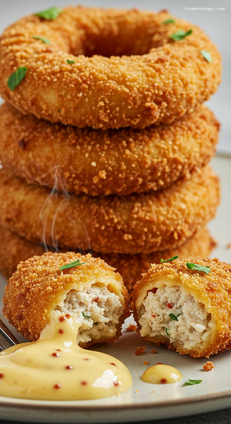Crispy Chicken Rings With Honey Mustard (Copycat) – Closeup