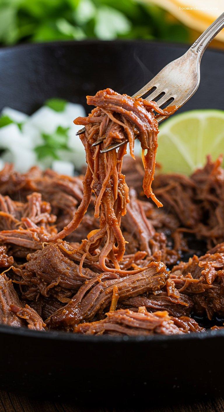 Crispy Chipotle Barbacoa Beef (Copycat) – Closeup