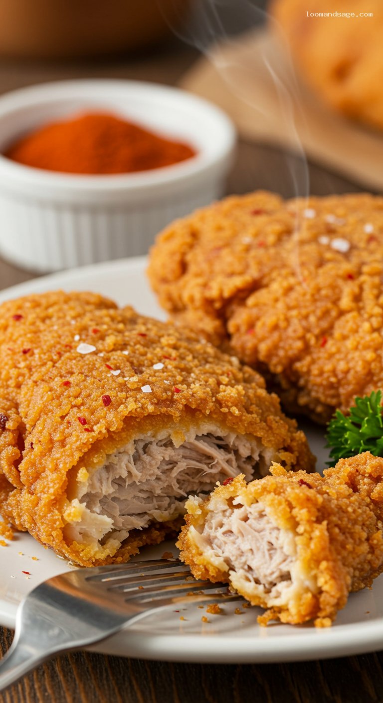 Crispy Church’s-Style Fried Chicken (Bone-In) – Closeup