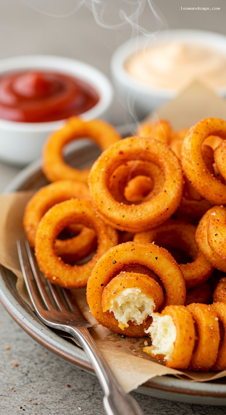 Crispy Copycat Arby’s Curly Fries – Closeup