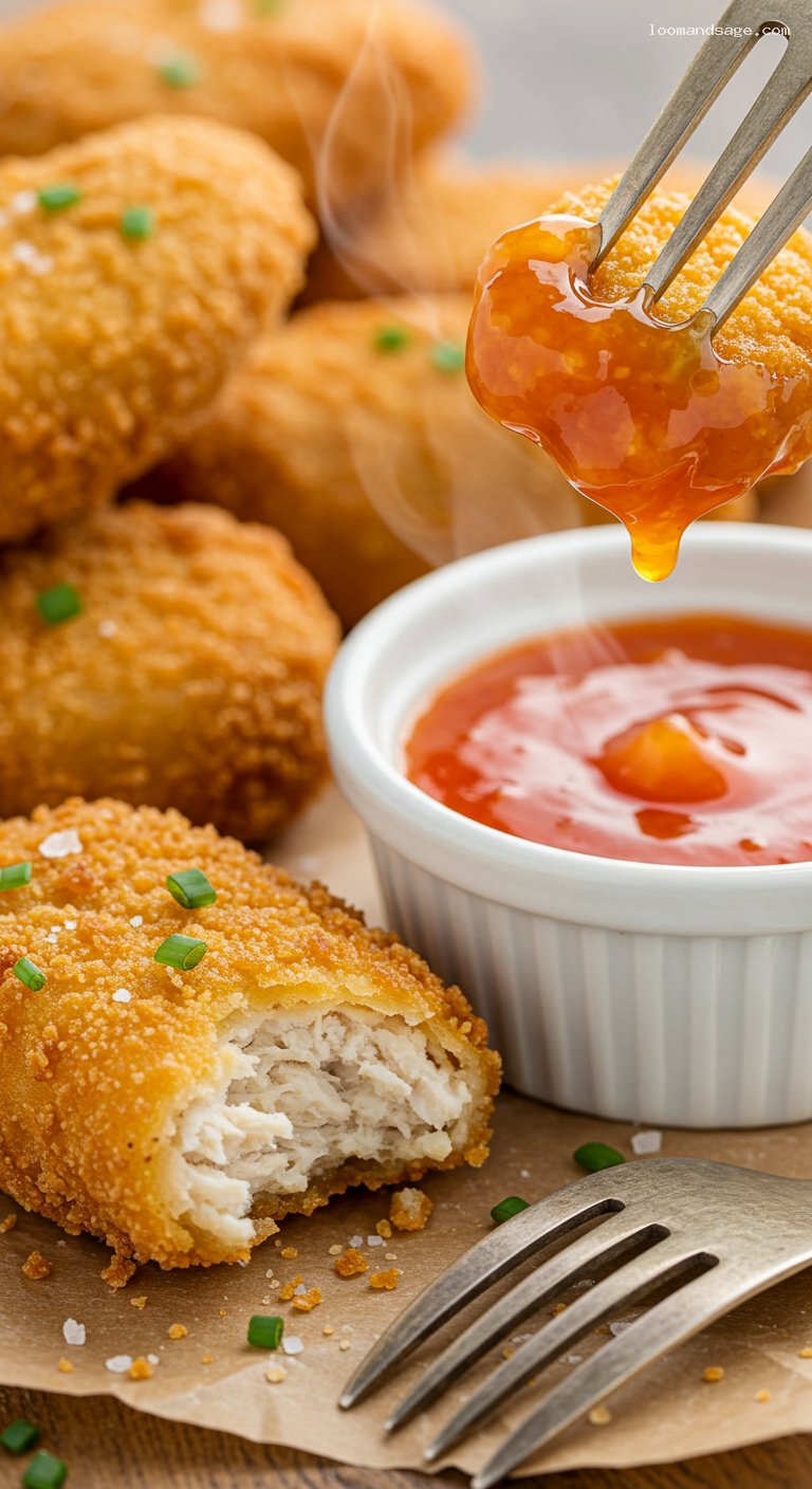Crispy Copycat McDonald’s Chicken McNuggets with Sweet-and-Sour Sauce – Closeup