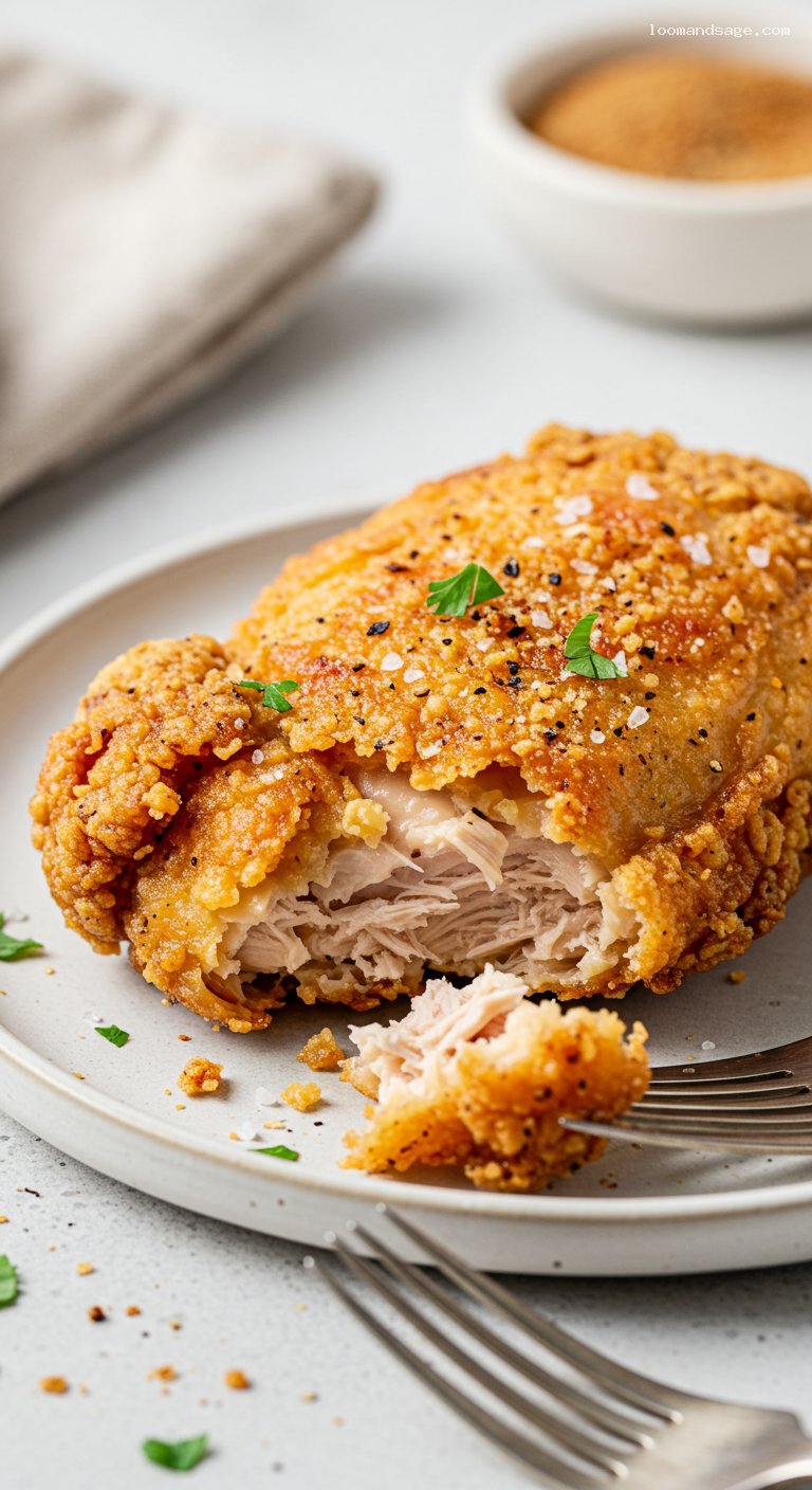 Crispy KFC-Style Original Fried Chicken – Closeup