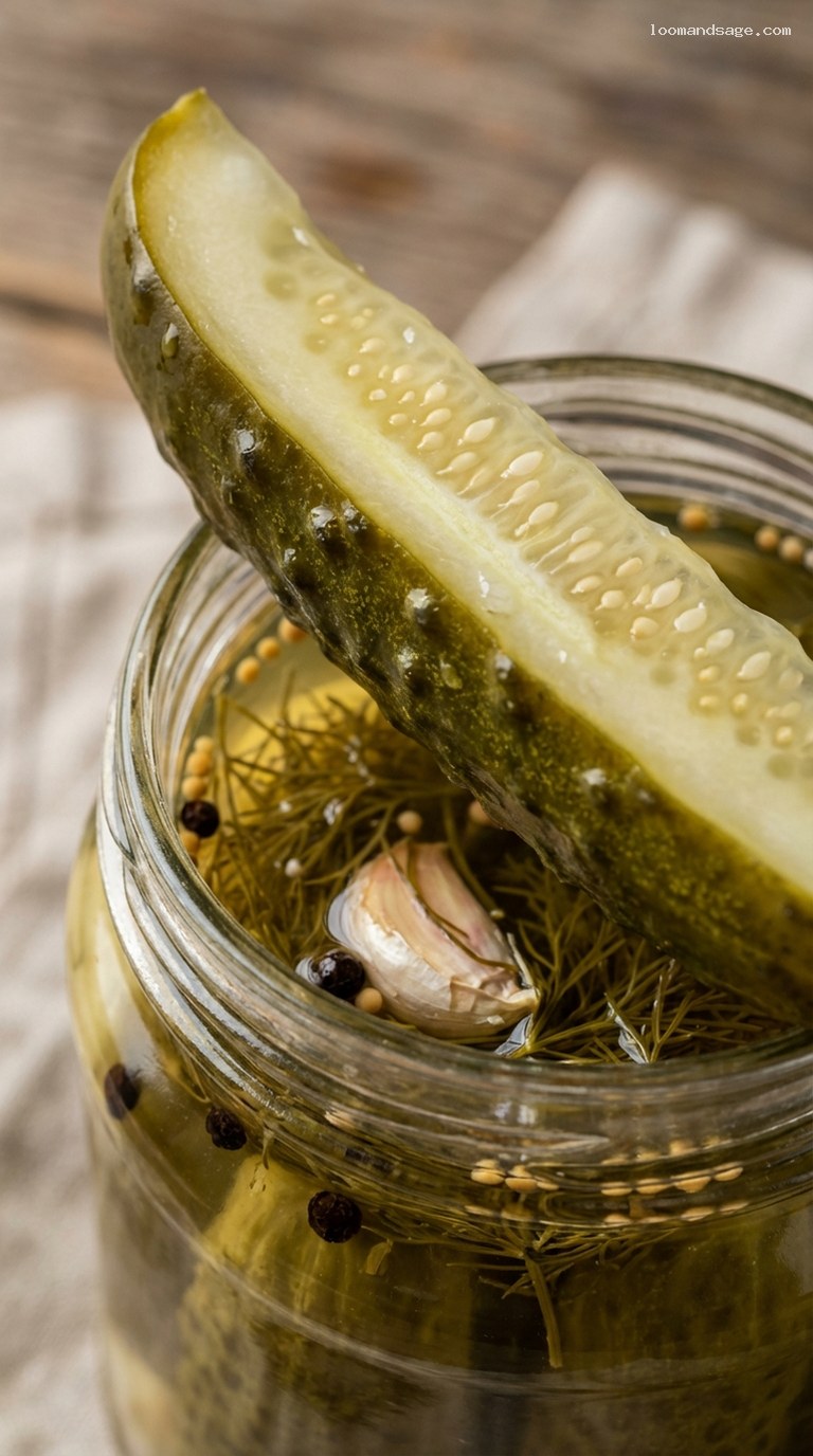 Crunchy Classic Dill Pickle Spears in Tangy Brine – Closeup