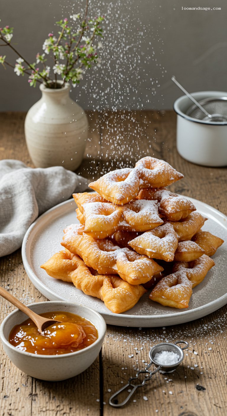 Csöröge Fánk: Light Twisted Fritters with Apricot Jam