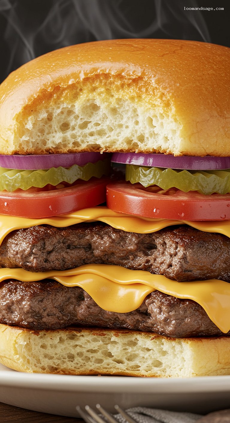 Culver’s-Style ButterBurger with Wisconsin Cheese – Closeup
