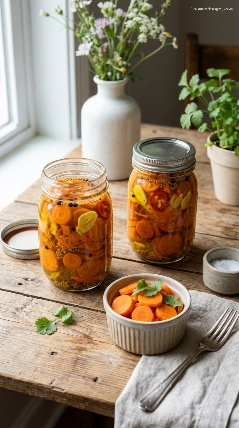 Curry-Turmeric Pickled Carrots With Garlic