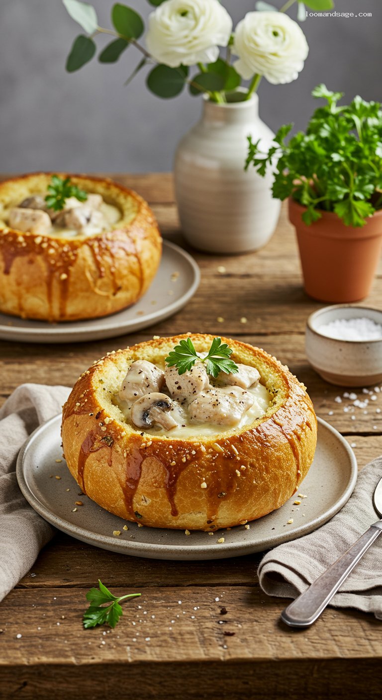 Domino’s Chicken Alfredo Bread Bowl Copycat Recipe