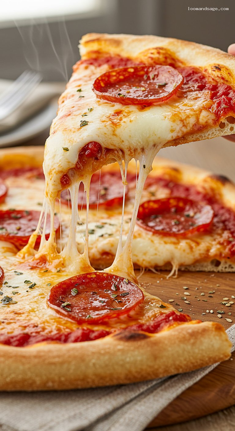 Domino’s-Style Hand-Tossed Pepperoni Pizza Recipe – Closeup