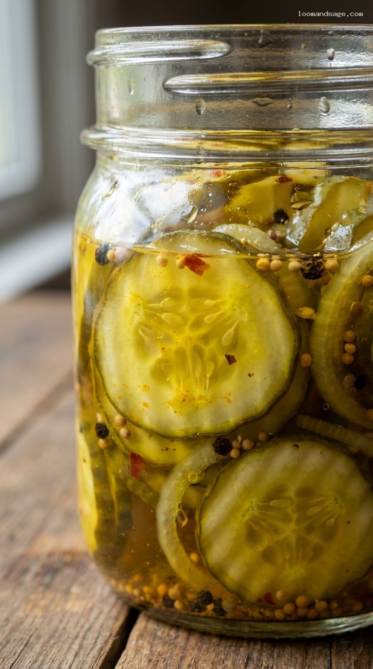 Easy Refrigerator Bread and Butter Pickles – Closeup