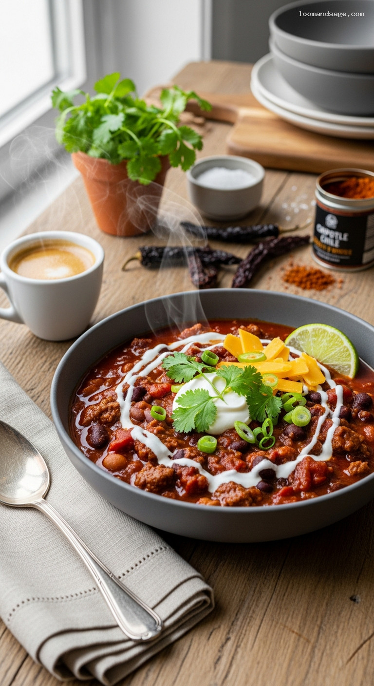 Espresso-Infused Chili with Ancho and Chipotle