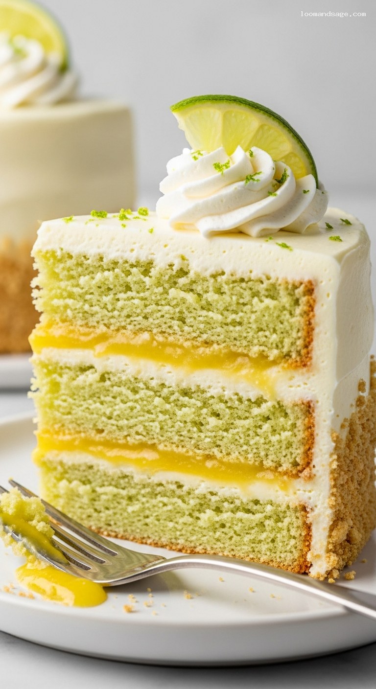 Florida Key Lime Pie-Inspired Layer Cake – Closeup