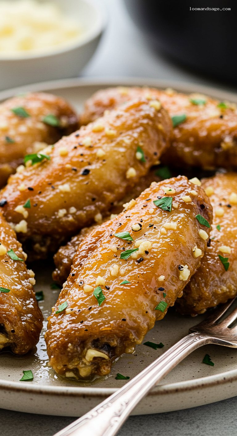 Garlic Parmesan Wings (Wingstop Copycat) – Closeup