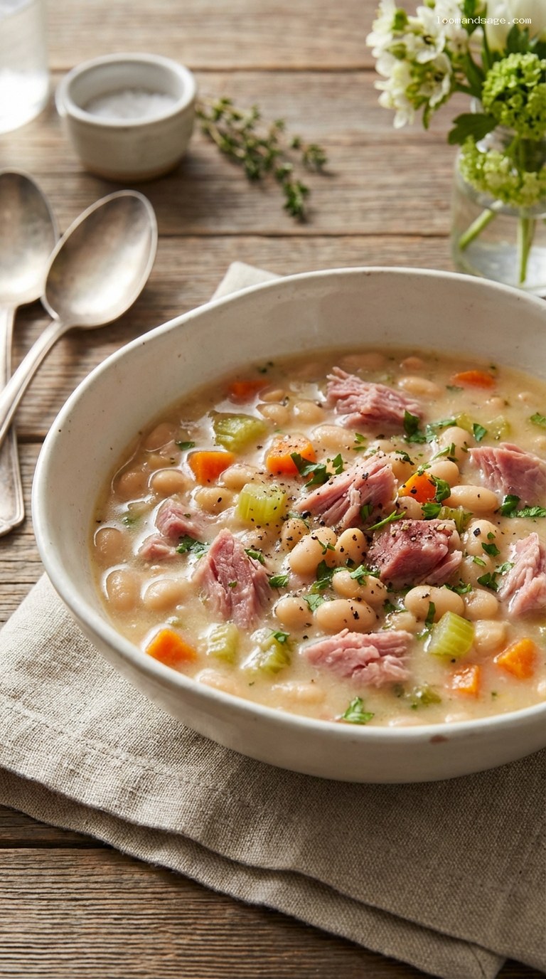 Hearty Slow-Simmered Ham and Bean Soup