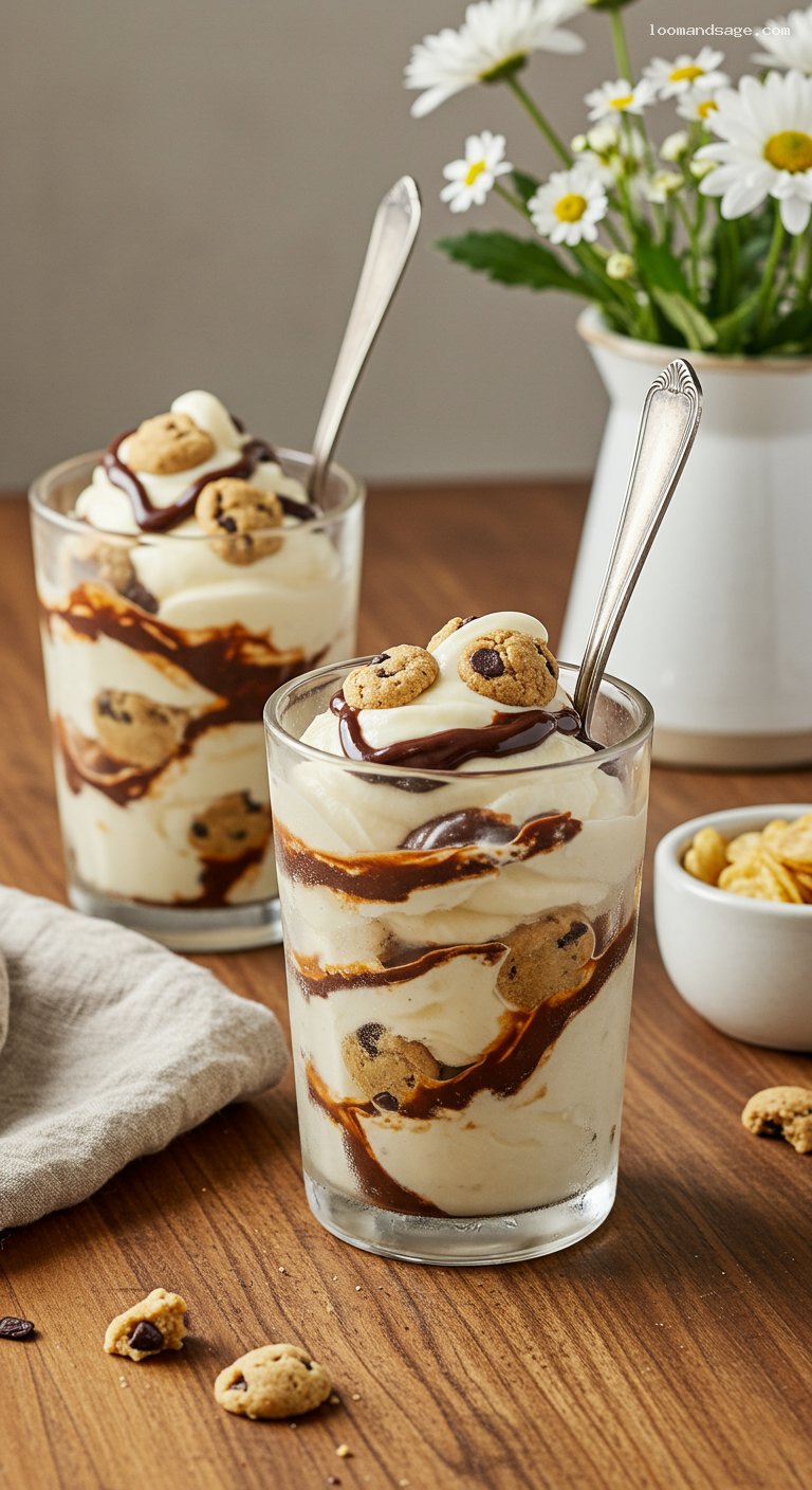 Homemade Cookie Dough Blizzard with Hot Fudge
