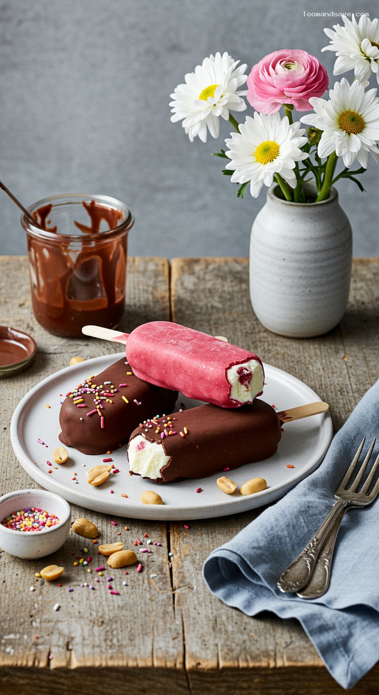 Homemade Dilly Bars with Crackly Chocolate Shell