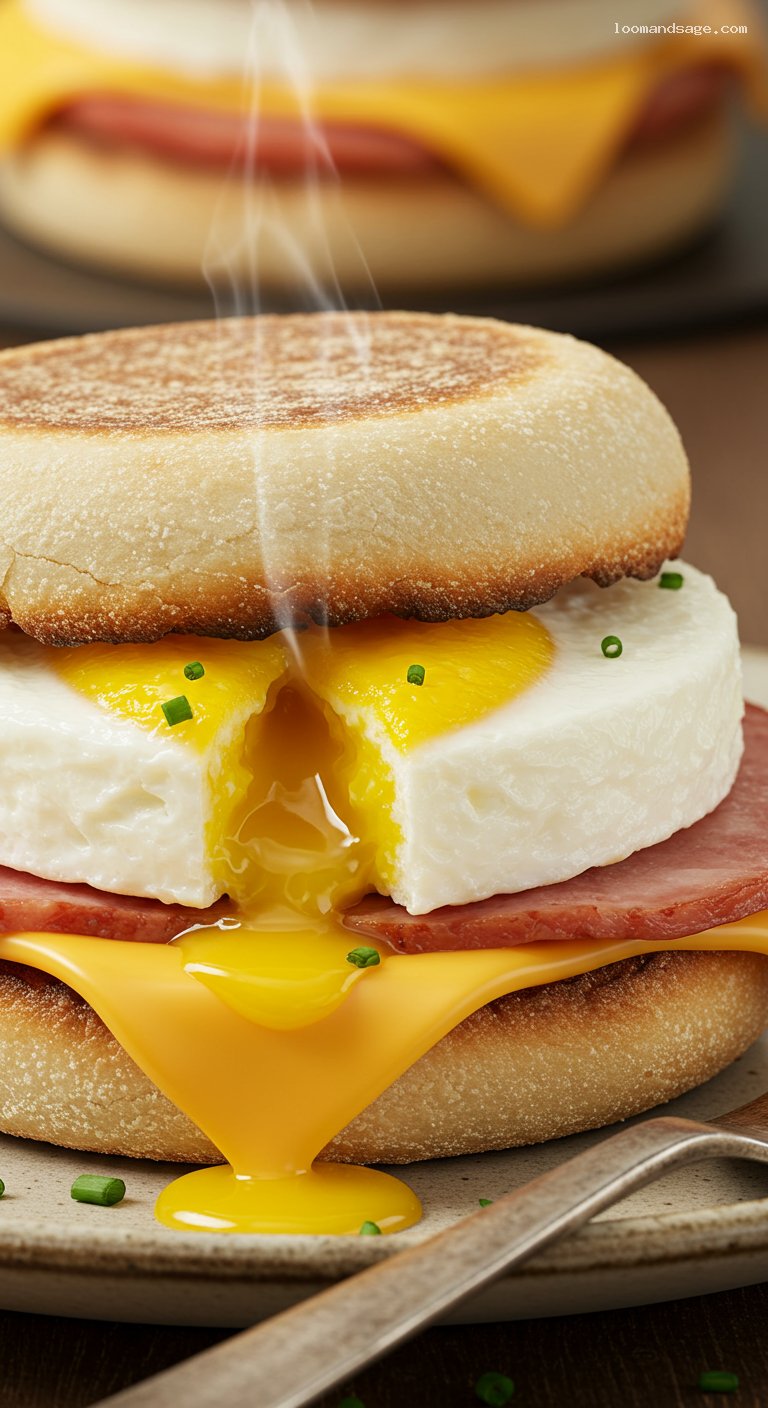 Homemade Egg McMuffin Copycat Recipe – Closeup