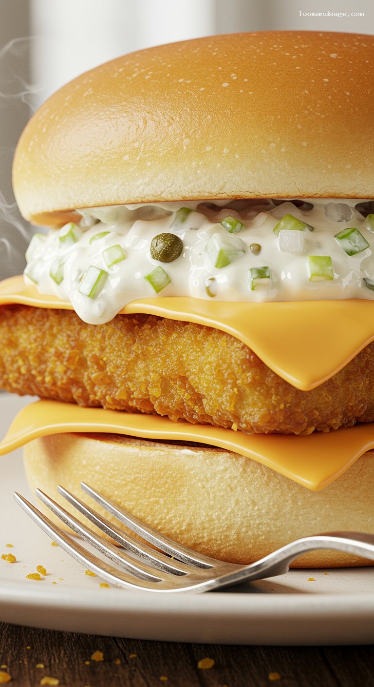 Homemade Filet-O-Fish Copycat Sandwich – Closeup