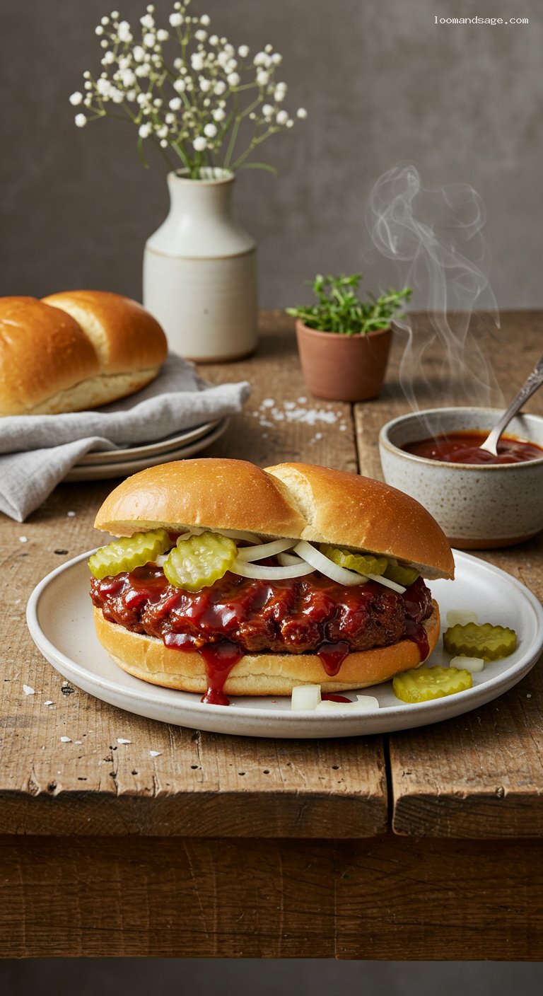 Homemade McRib Sandwich with Tangy BBQ Sauce