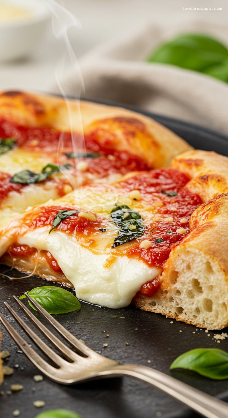 Homemade Pizza Hut–Style Stuffed Crust Pizza – Closeup