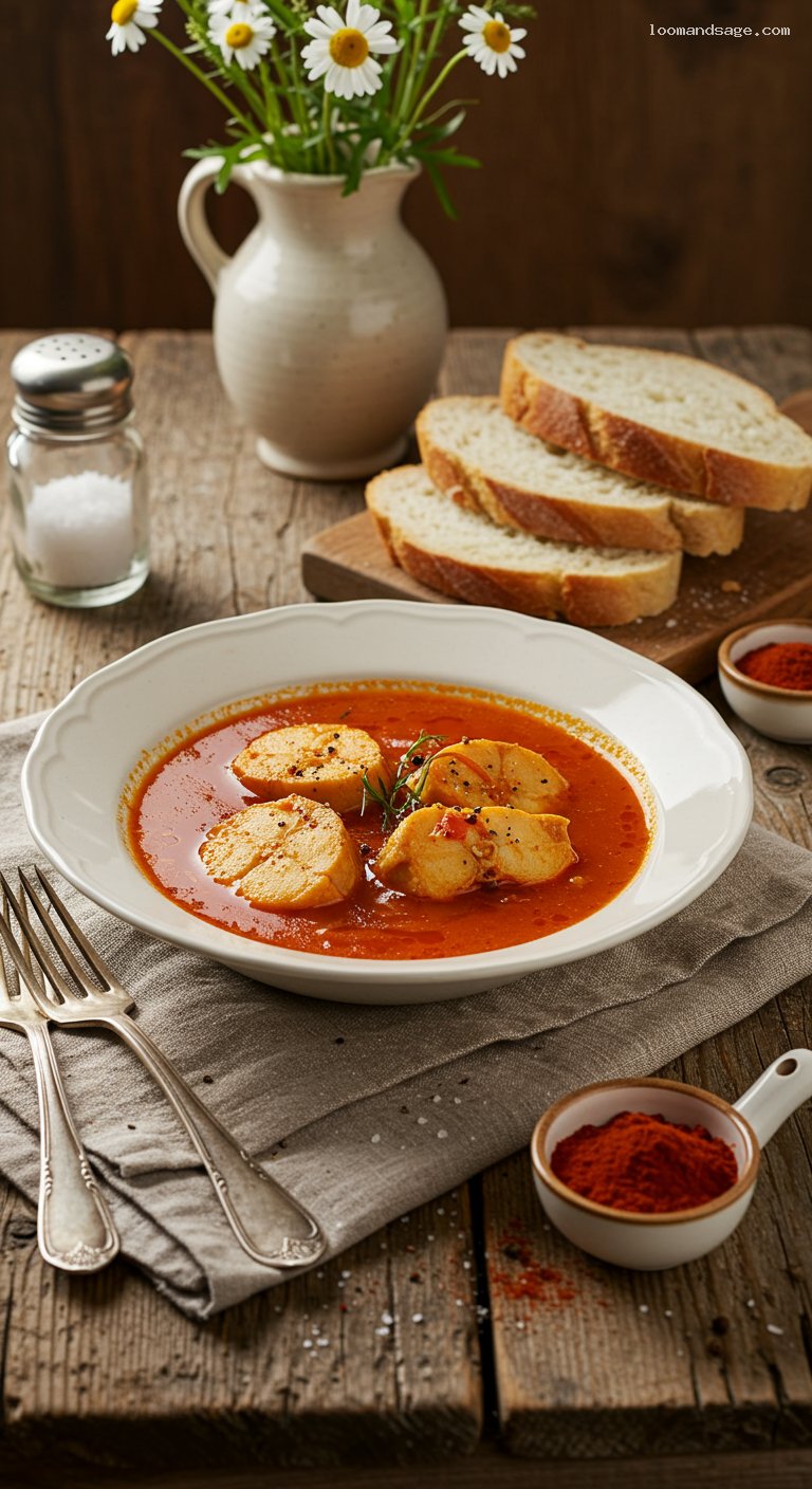 Hungarian Fisherman’s Soup (Halászlé) with Carp and Paprika