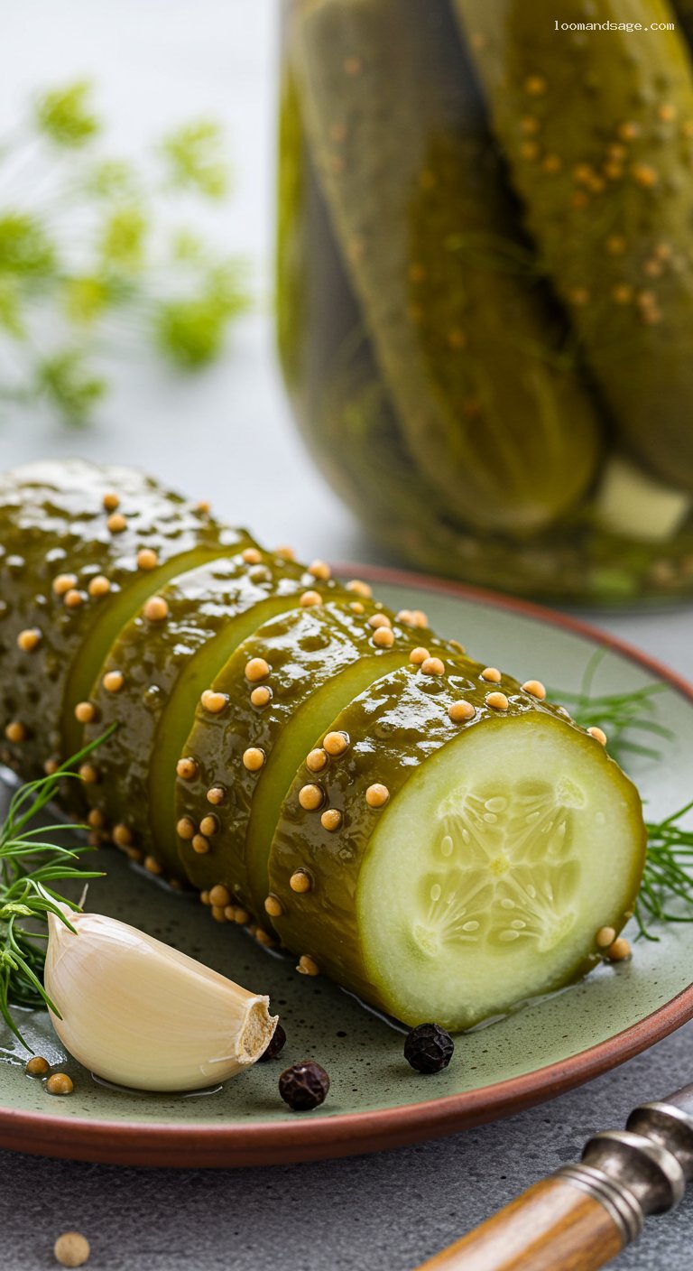 Hungarian Sun-Fermented Dill Pickles (Kovászos Uborka) – Closeup